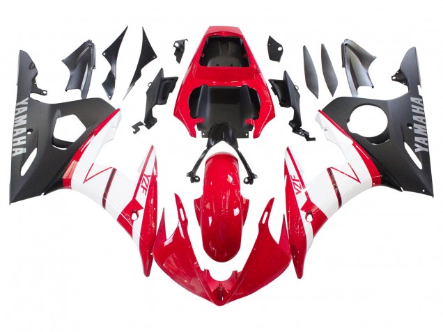 Carenados Moto Yamaha YZF 600 R6 2005 - Rojo Blanco Negro Mate Asequibles