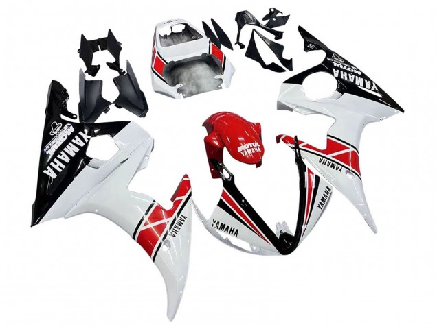 Carenados Moto Yamaha YZF 600 R6 2005 - Blanco Negro Rojo Motul Asequibles