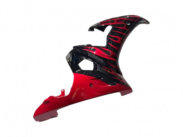 Carenados Moto Yamaha YZF 600 R6 2005 - Negro Rojo Llama Asequibles