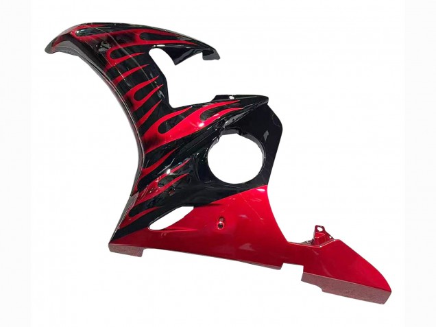 Carenados Moto Yamaha YZF 600 R6 2005 - Negro Rojo Llama Asequibles
