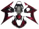 Carenados Moto Yamaha YZF 600 R6 2005 - Negro Rojo Llama Asequibles