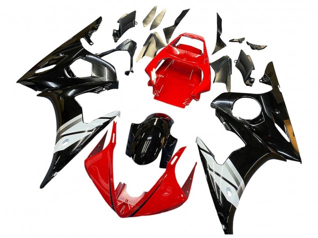 Carenados Moto Yamaha YZF 600 R6 2005 - Rojo Blanco Negro Brillante Asequibles