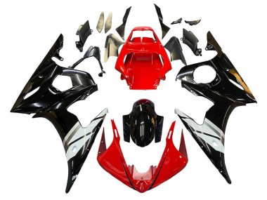 Carenados Moto Yamaha YZF 600 R6 2005 - Rojo Blanco Negro Brillante Asequibles