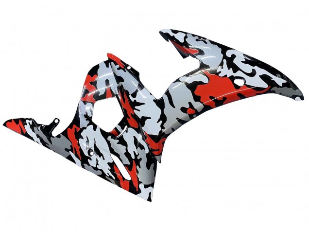 Carenados Moto Yamaha YZF 600 R6 2005 - Negro Rojo Gris Camouflage Asequibles