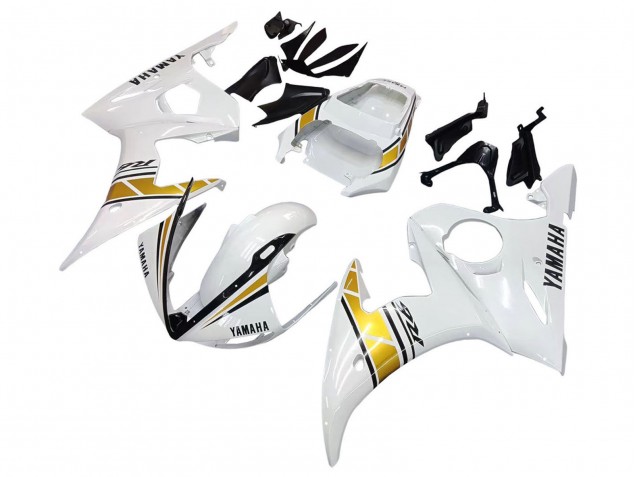 Carenados Moto Yamaha YZF 600 R6 2005 - Blanco Oro Negro Asequibles