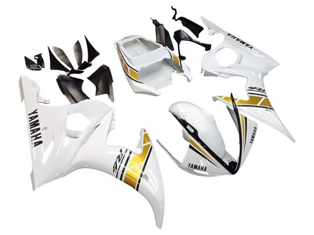 Carenados Moto Yamaha YZF 600 R6 2005 - Blanco Oro Negro Asequibles
