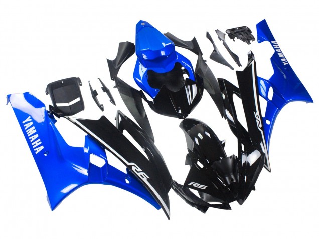 Carenados Moto Yamaha YZF 600 R6 2006-2007 - Azul Negro Brillante Asequibles