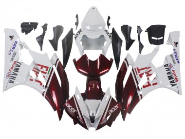 Carenados Moto Yamaha YZF 600 R6 2006-2007 - Blanco Rojo Granate Fiat Acer Yamalube Asequibles