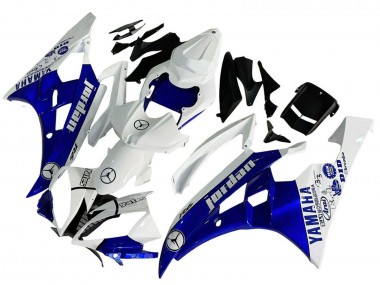 Carenados Moto Yamaha YZF 600 R6 2006-2007 - Blanco Azul Jordan Asequibles