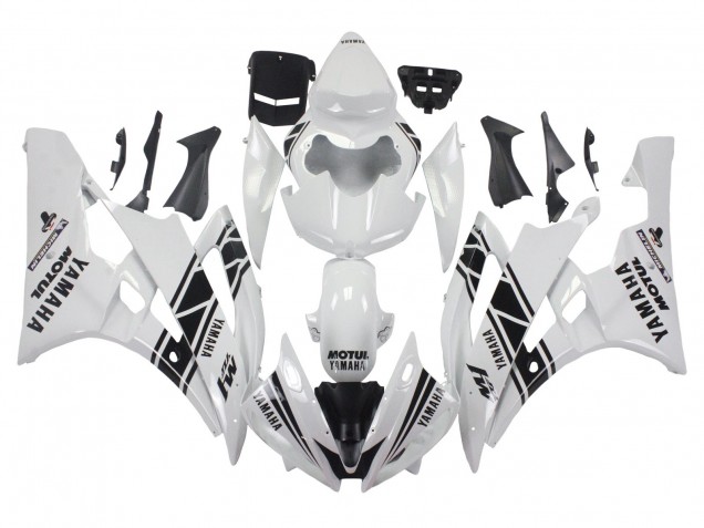 Carenados Moto Yamaha YZF 600 R6 2006-2007 - Blanco Negro Brillante Motul Michelin Asequibles