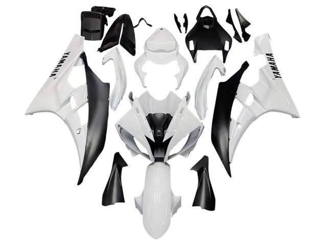 Carenados Moto Yamaha YZF 600 R6 2006-2007 - Blanco Negro Mate Asequibles