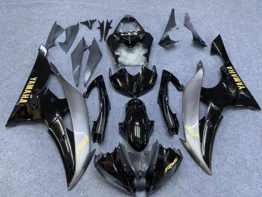 Carenados Moto Yamaha YZF 600 R6 2006-2007 - Plata Negro Brillante Oro Calcomanías Asequibles