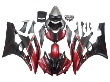 Carenados Moto Yamaha YZF 600 R6 2006-2007 - Rojo Negro Mate Asequibles