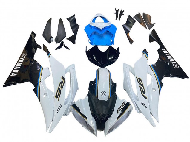 Carenado Moto Yamaha YZF 600 R6 2008-2016 - Blanco Azul Negro Brillante Asequibles