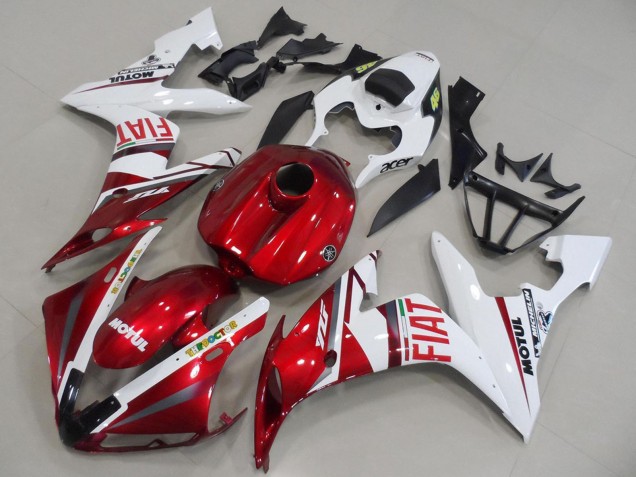 Carenados Moto Yamaha YZF R1 2004-2006 - Blanco Rojo Fiat Motul Asequibles