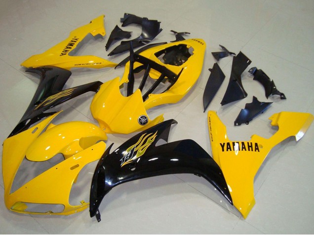 Carenados Moto Yamaha YZF R1 2004-2006 - Amarillo Negro Brillante Asequibles