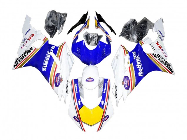 Carenados Moto Yamaha YZF 600 R6 2017-2023 - Blanco Azul Amarillo Rothmans Asequibles