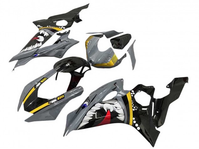 Carenados Moto Yamaha YZF 600 R6 2017-2023 - Gris Amarillo Negro Brillante Tiburón Asequibles