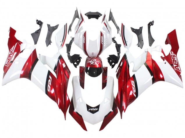 Carenados Moto Yamaha YZF 600 R6 2017-2023 - Blanco Rojo Negro Asequibles