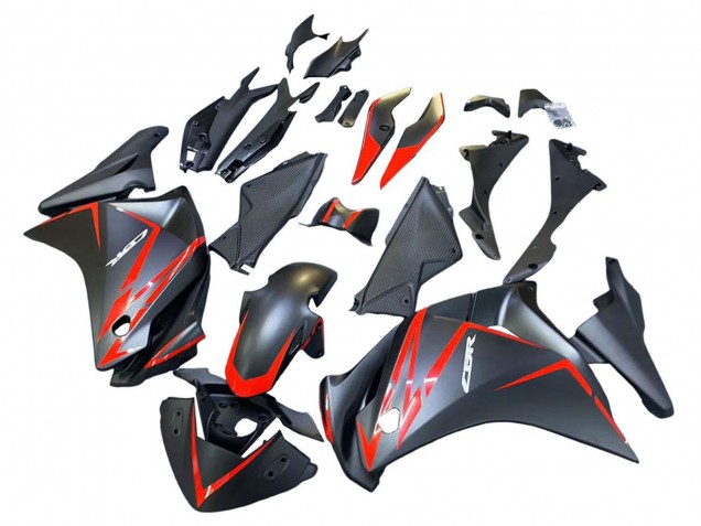 Carenados Moto Honda CBR250RR 2011-2015 - Negro Mate Rojo Raya Asequibles