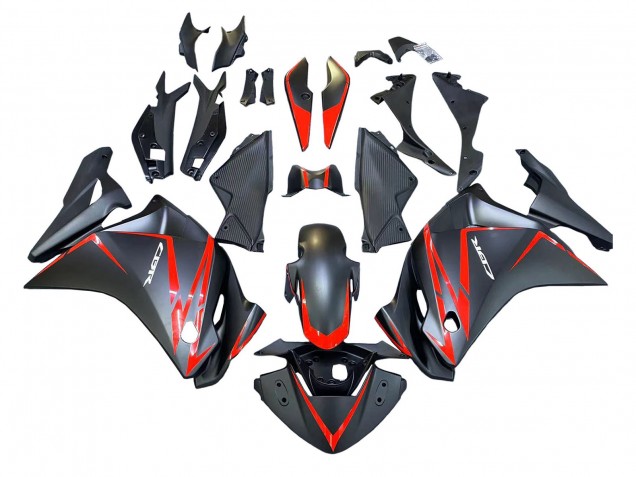 Carenados Moto Honda CBR250RR 2011-2015 - Negro Mate Rojo Raya Asequibles