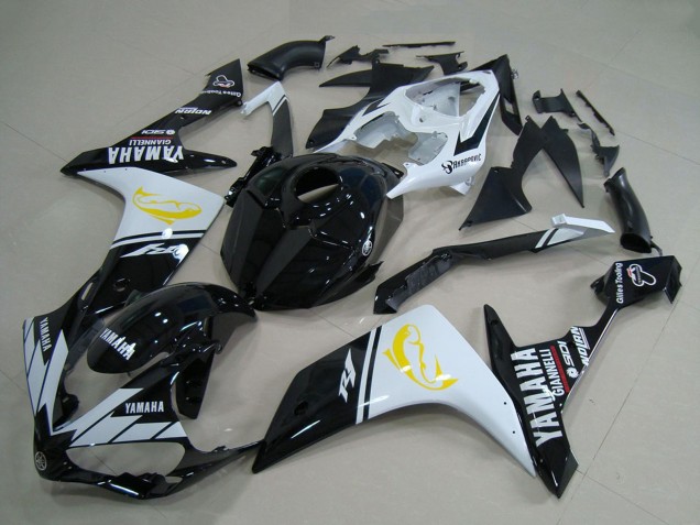 Carenados Moto Yamaha YZF R1 2007-2008 - Blanco Negro Amarillo Dolphin Asequibles