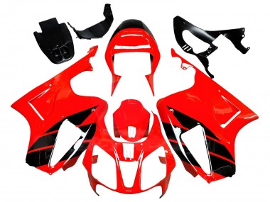 Carenados Moto Honda VTR1000 2000-2006 - Rojo Negro Brillante Raya Asequibles