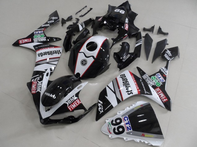Carenados Moto Yamaha YZF R1 2007-2008 - Blanco Negro Rojo Volvo Fimer Sterilgarda Asequibles