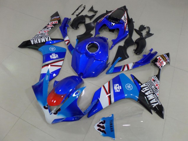 Carenados Moto Yamaha YZF R1 2007-2008 - Azul Blanco Rojo Negro Asequibles