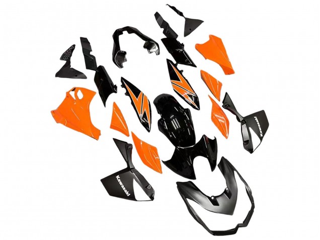 Carenados Moto Kawasaki Z1000 2010-2013 - Naranja Negro Brillante Asequibles