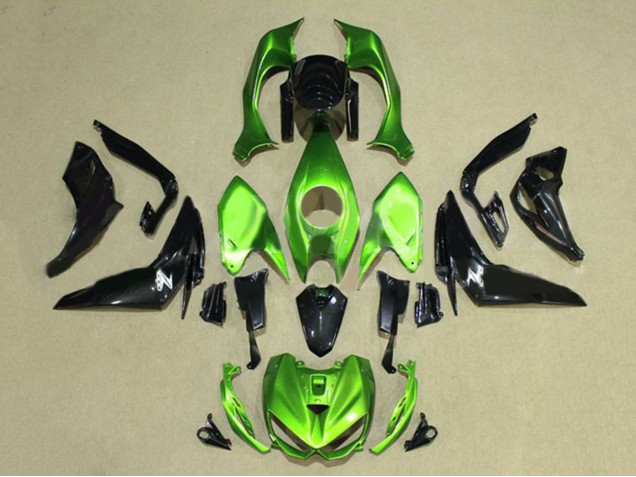 Carenados Moto Kawasaki Z1000 2014-2019 - Verde Negro Brillante Asequibles