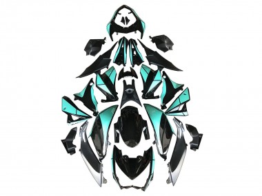 Carenados Moto Kawasaki Z1000 2014-2019 - Azul Claro Negro Brillante Plata Asequibles