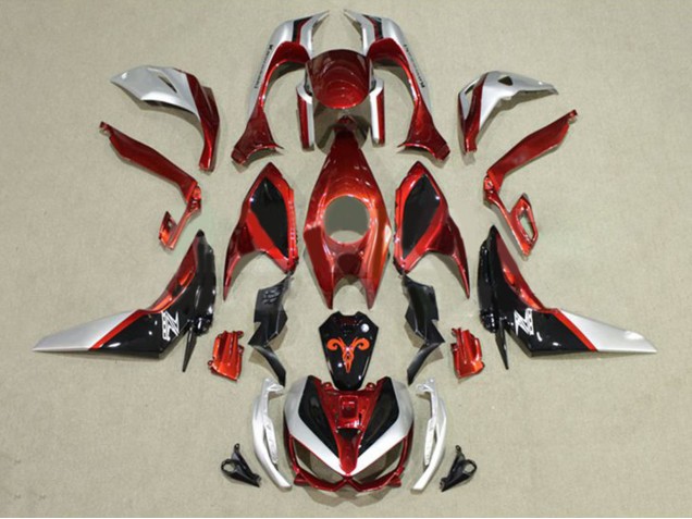 Carenados Moto Kawasaki Z1000 2014-2019 - Rojo Plata Negro Asequibles