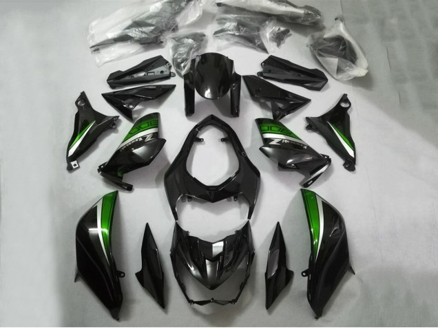 Carenados Moto Kawasaki Z800 2013-2018 - Negro Brillante Verde Plata Asequibles