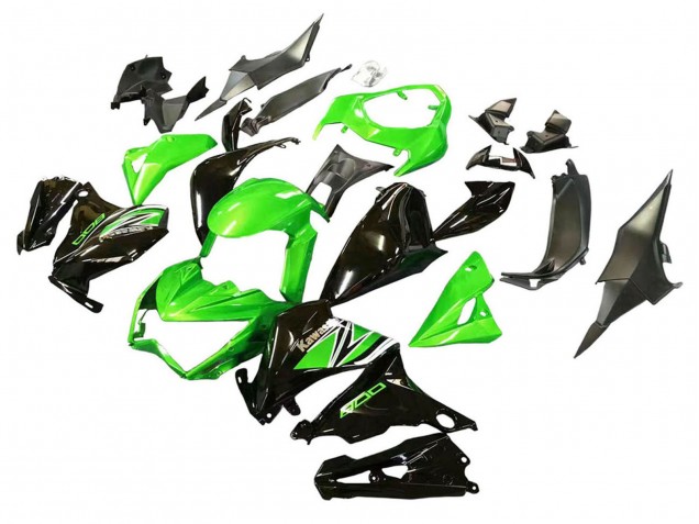 Carenados Moto Kawasaki Z800 2013-2018 - Verde Negro Brillante Asequibles