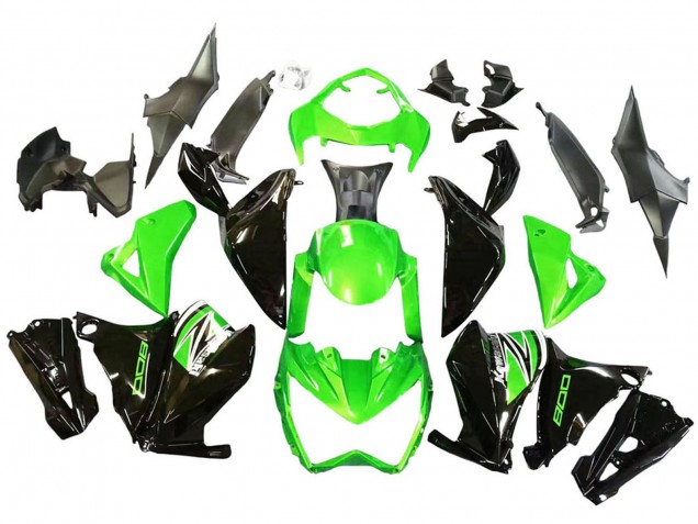 Carenados Moto Kawasaki Z800 2013-2018 - Verde Negro Brillante Asequibles