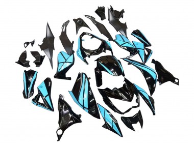 Carenados Moto Kawasaki Z800 2013-2018 - Azul Claro Negro Brillante Asequibles