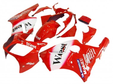 Carenados Moto Kawasaki ZX12R 2000-2001 - Rojo Blanco Negro West Asequibles