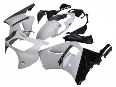 Carenados Moto Kawasaki ZX12R 2000-2001 - Blanco Negro Brillante Asequibles