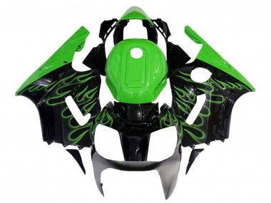 Carenados Moto Kawasaki ZX12R 2002-2006 - Negro Brillante Verde Llama Asequibles