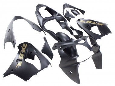 Carenados Moto Kawasaki ZX9R 2000-2001 - Negro Mate Oro Asequibles