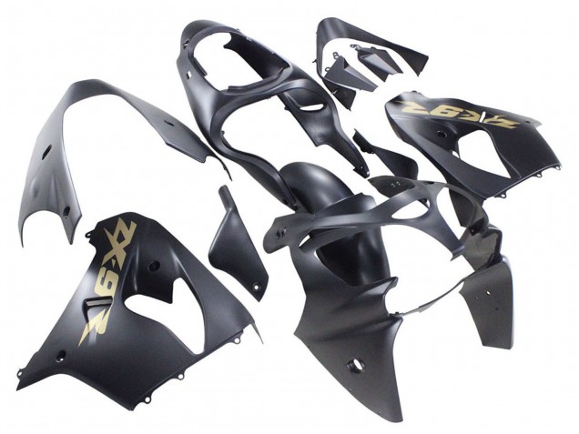 Carenados Moto Kawasaki ZX9R 2000-2001 - Negro Mate Oro Asequibles