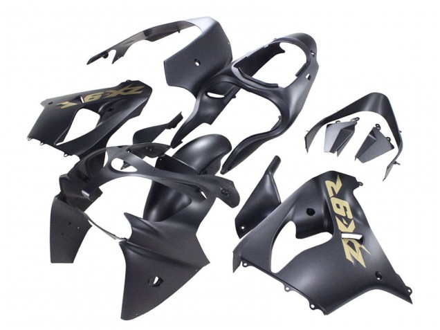 Carenados Moto Kawasaki ZX9R 2000-2001 - Negro Mate Oro Asequibles
