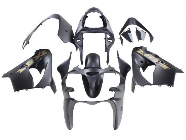 Carenados Moto Kawasaki ZX9R 2000-2001 - Negro Mate Oro Asequibles