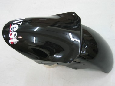 Carenados Moto Kawasaki ZX9R 2000-2001 - Negro Brillante Blanco West Asequibles