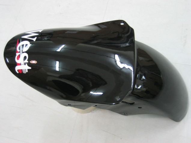 Carenados Moto Kawasaki ZX9R 2000-2001 - Negro Brillante Blanco West Asequibles