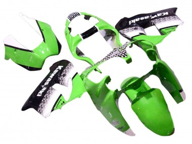 Carenados Moto Kawasaki ZX9R 2000-2001 - Verde Blanco Negro Asequibles
