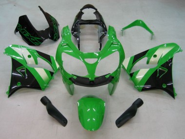 Carenados Moto Kawasaki ZX9R 2000-2001 - Verde Plata Negro Asequibles