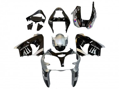 Carenados Moto Kawasaki ZX9R 2002-2003 - Plata Negro Brillante Monstruo Elf Asequibles