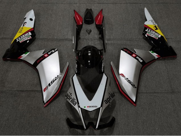 Carenado Moto Aprilia RSV4 1000 2009-2015 - Plata Rojo Negro Amarillo Asequibles